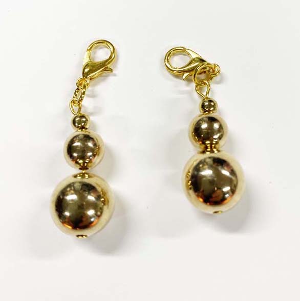 Gold Double Bead Dangles 