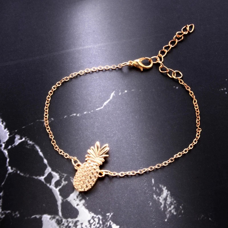 Pineapple Anklet - gold plated - swinger lifestyle upside down - www ...